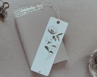 Handgemachtes Lesezeichen | Unikat | Vintage Lesezeichen mit floralem Motiv | Geschenk für Bücherfreunde