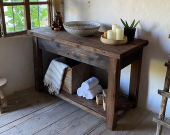 Handcrafted Rustic Barnwood Bathroom Vanity with Reclaimed Wood, Custom Wooden Bathroom Vanity Sink, Handmade Single Sink Vanity, Great Gift