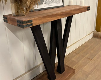 Console Table, Unique Rustic/Reclaimed Wood, Custom Farmhouse Hallway Sofa Entrway Wooden Solid Foyer Dresser Entry Table Gift for Women/Her