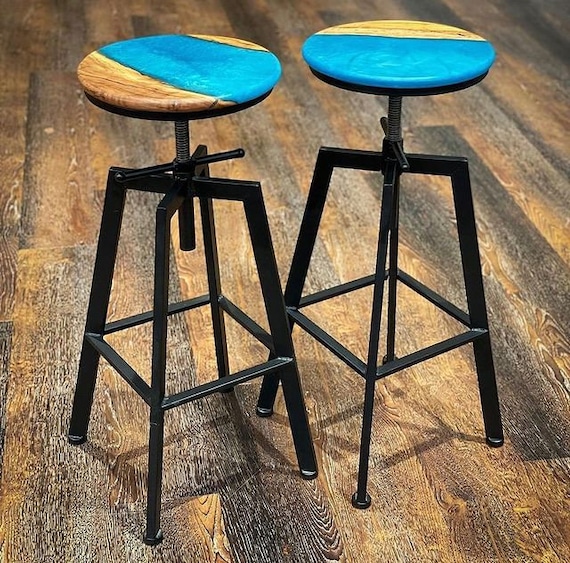 Wood and metal on sale adjustable bar stool