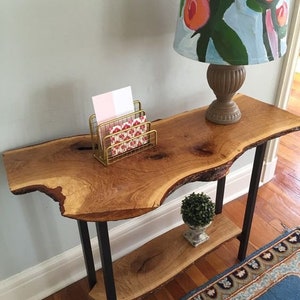 Console/sofa/Entrway table Rustic custom reclaimed Wood/Wooden/Solid/Live edge/slab luxury end/side/foyer/entry/kitchen/coffee/sehpa/ table