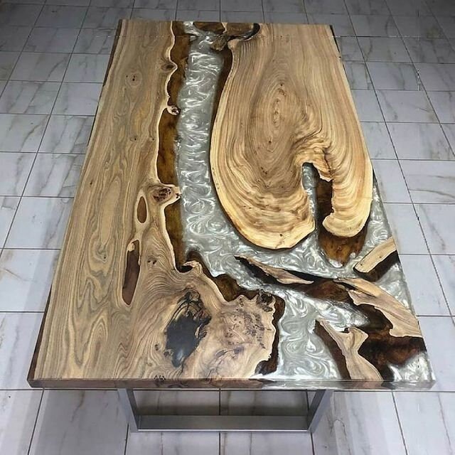 Reclaimed wood resin table deals