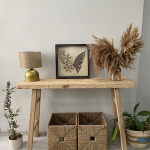 Console/sofa/Entrway table Rustic custom reclaimed Wood/Wooden/Solid/Live edge/slab luxury end/side/foyer/entry/kitchen/coffee/sehpa/ table