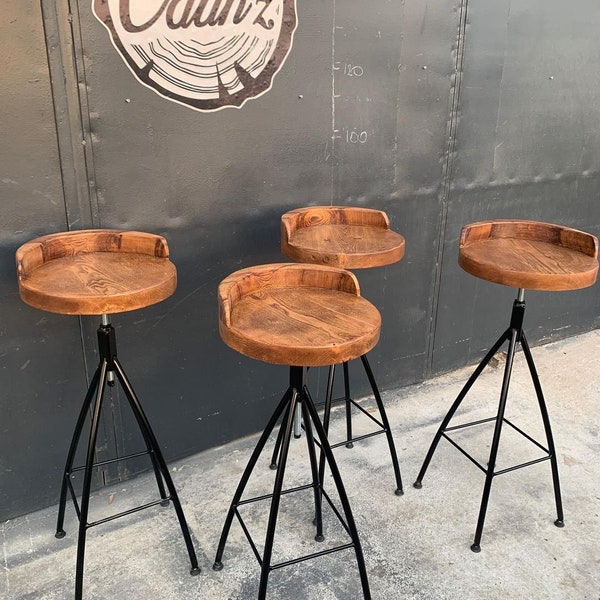Vintage Metal Bar Height Stools Etsy