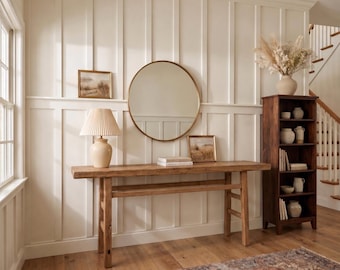 Console Table, Unique Rustic/Reclaimed Wood, Custom Farmhouse Hallway Sofa Entrway Wooden Solid Foyer Dresser Entry Table Gift for Women/Her