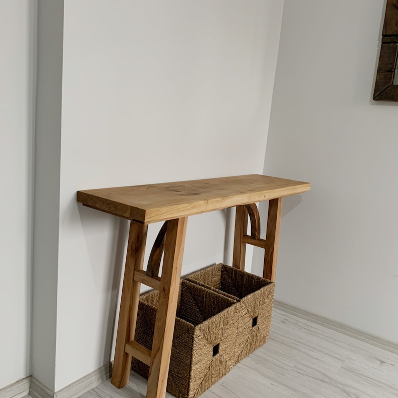 Console Table, Unique Rustic/Reclaimed Wood, Custom Farmhouse Hallway Sofa Entrway Wooden Solid Foyer Dresser Entry Table Gift for Women/Her image 7