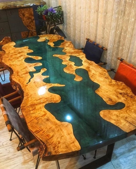  Natural Burn Wood Table Resin Black Epoxy Table Epoxy Dining  Table Coffee Table End Table Bar Counter Top Living Room Table Wall Art  Wooden Table Home Decor (Without Stand, 90 x