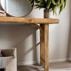 Console Table, Unique Rustic/Reclaimed Wood, Custom Farmhouse Hallway Sofa Entrway Wooden Solid Foyer Dresser Entry Table Gift for Women/Her image 5