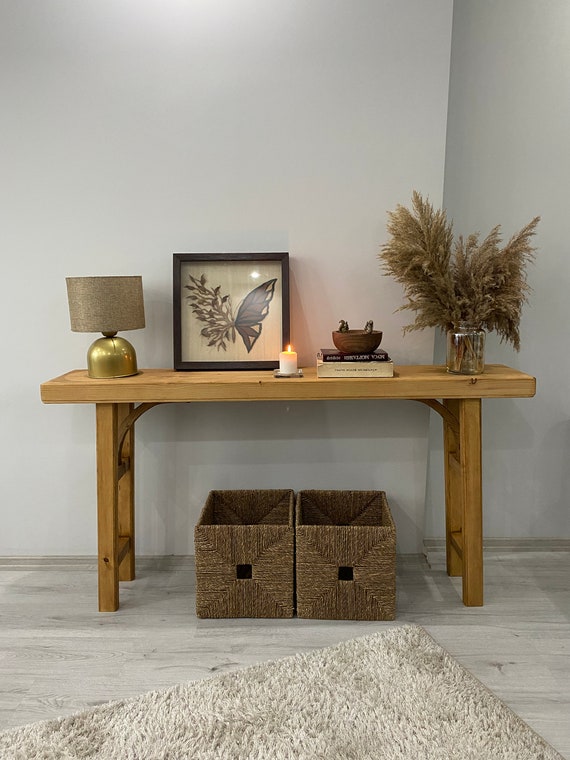 Chunky wood sale console table