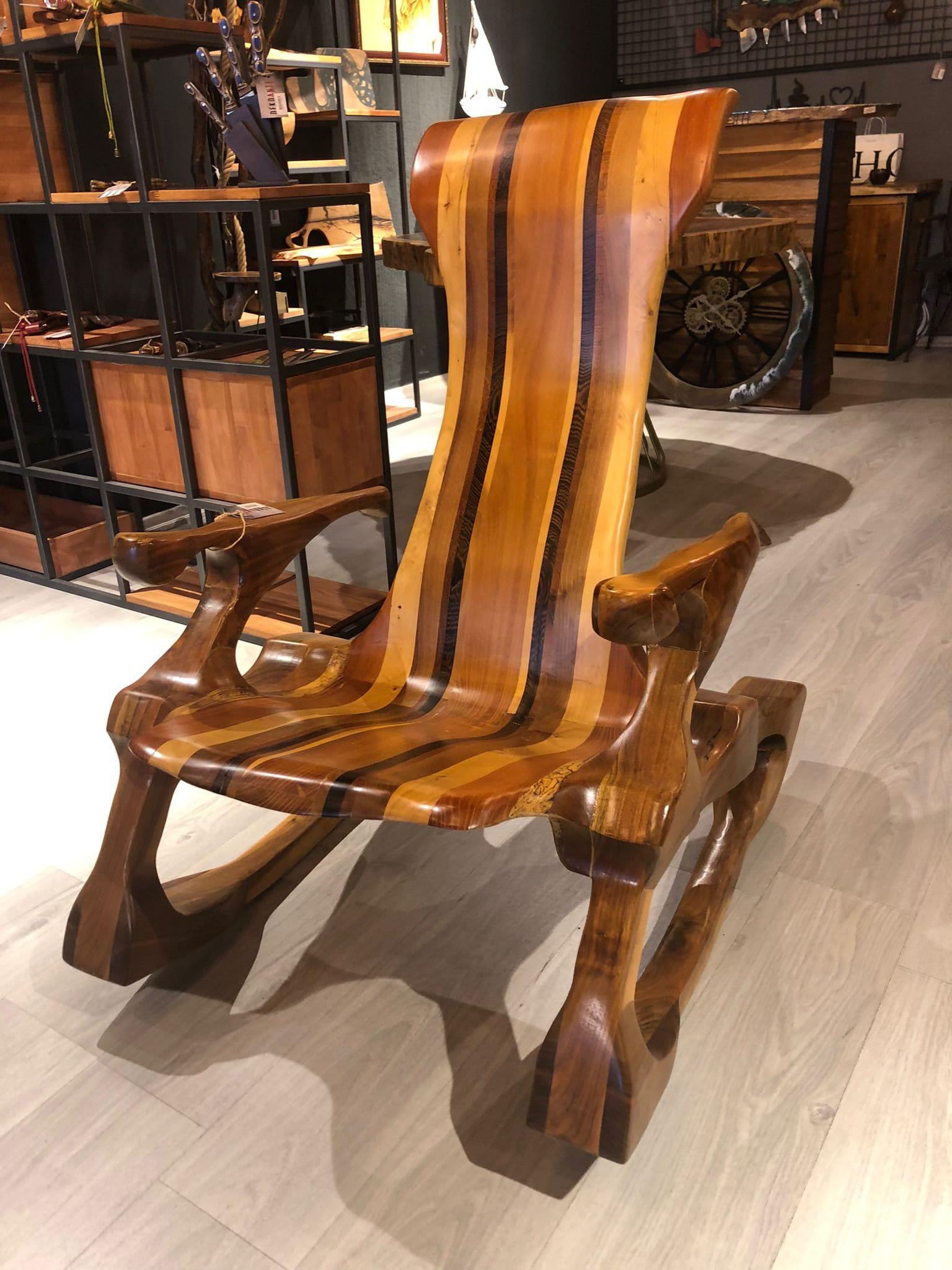 アンティーク 折りたたみ式 木製 ラタン ロッキングチェア Rocking/folding chair Wood/Wooden vintage handmade
