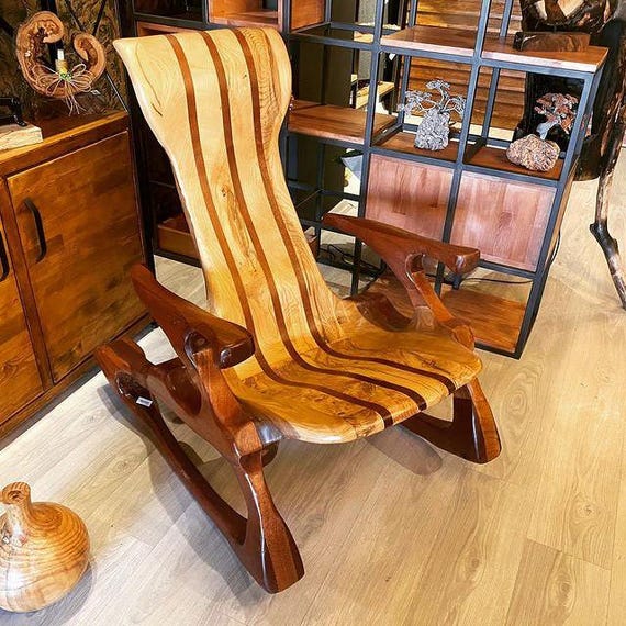 アンティーク 折りたたみ式 木製 ラタン ロッキングチェア Rocking/folding chair Wood/Wooden vintage handmade