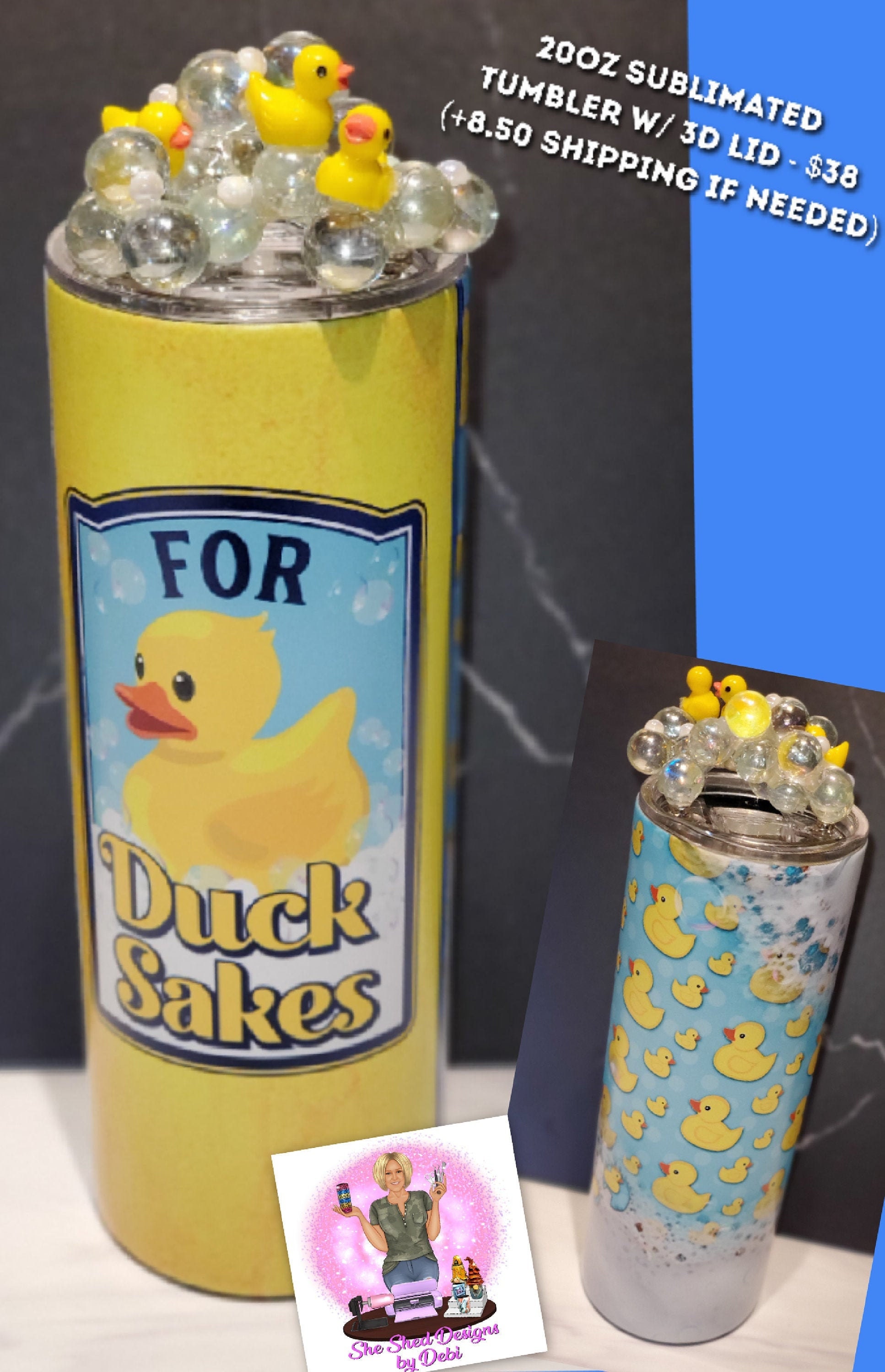 Duck Tumblers Bubbles Sassy Tumbler 3D tumbler lids Etsy
