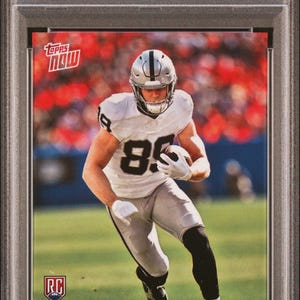 Graded 2024 Topps Now Brock Bowers #7 Rookie RC Football Card PSA 10 Gem Mint