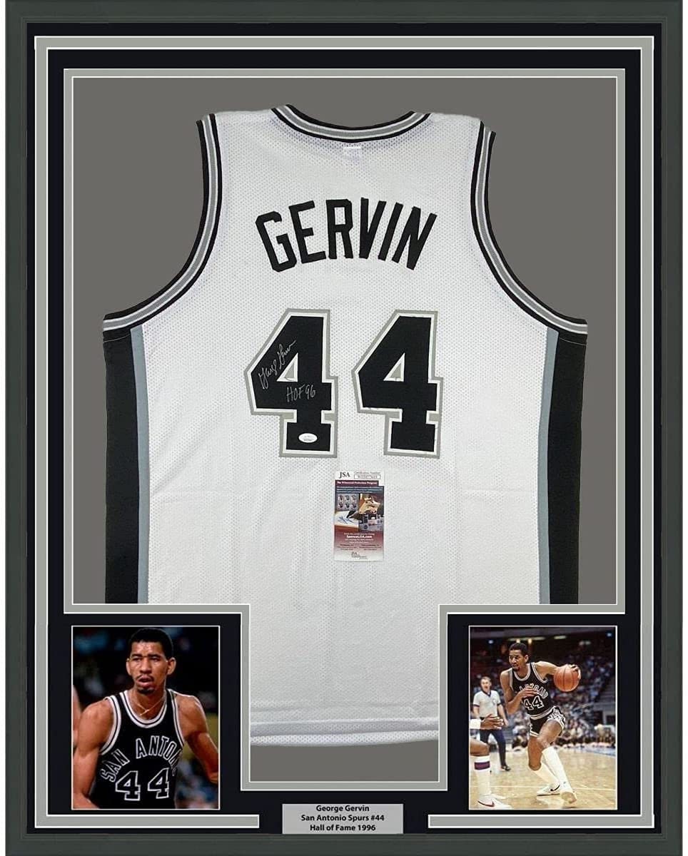 Autographed George Gervin San Antonio Spurs Custom Jersey with JSA