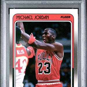 Graded 1988 Fleer Michael Jordan #17 3rd Year Basketball Card PSA 6 EX-MT