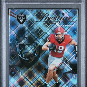 Graded 2024 Panini Prestige Brock Bowers #305 Diamond Xtra Points Rookie RC Football Card PSA 10 Gem Mint