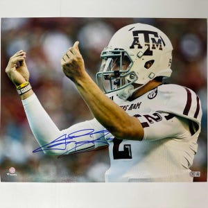 Autographed/Signed Johnny Manziel 12 Heisman Texas A&M Maroon College Football Jersey JSA COA