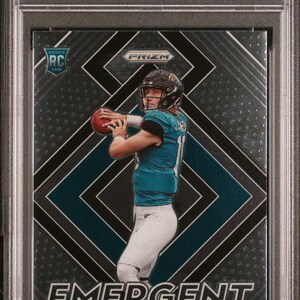 Graded 2021 Panini Prizm Trevor Lawrence #E1 Emergent Rookie RC Football Card PSA 10 Gem Mint