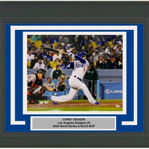 Framed Autographed/Signed Corey Seager Los Angeles LA Dodgers 16x20 Baseball Photo Fanatics COA