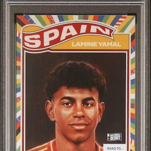 Graded 2024 Topps Living Road to UEFA Euro Lamine Yamal #004 Rookie RC Soccer Card PSA 10 Gem Mint