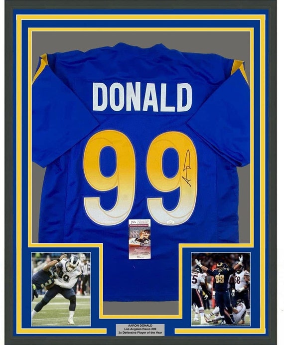 Framed Autographed signed Aaron Donald 35x39 Los Angeles LA Royal Blue Jersey JSA COA Etsy