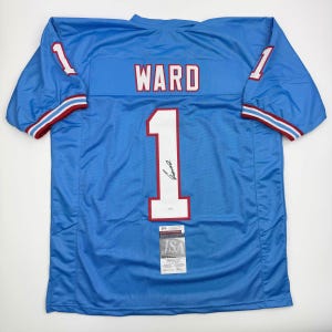 Autographed/Signed Cameron Cam Ward Tennessee Retro Light Blue Football Jersey JSA COA