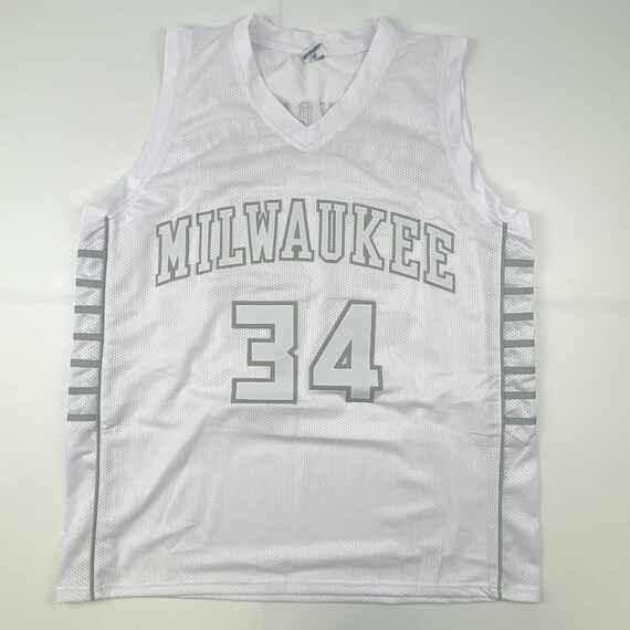 Giannis Antetokounmpo Autographed Milwaukee (White #34) Jersey