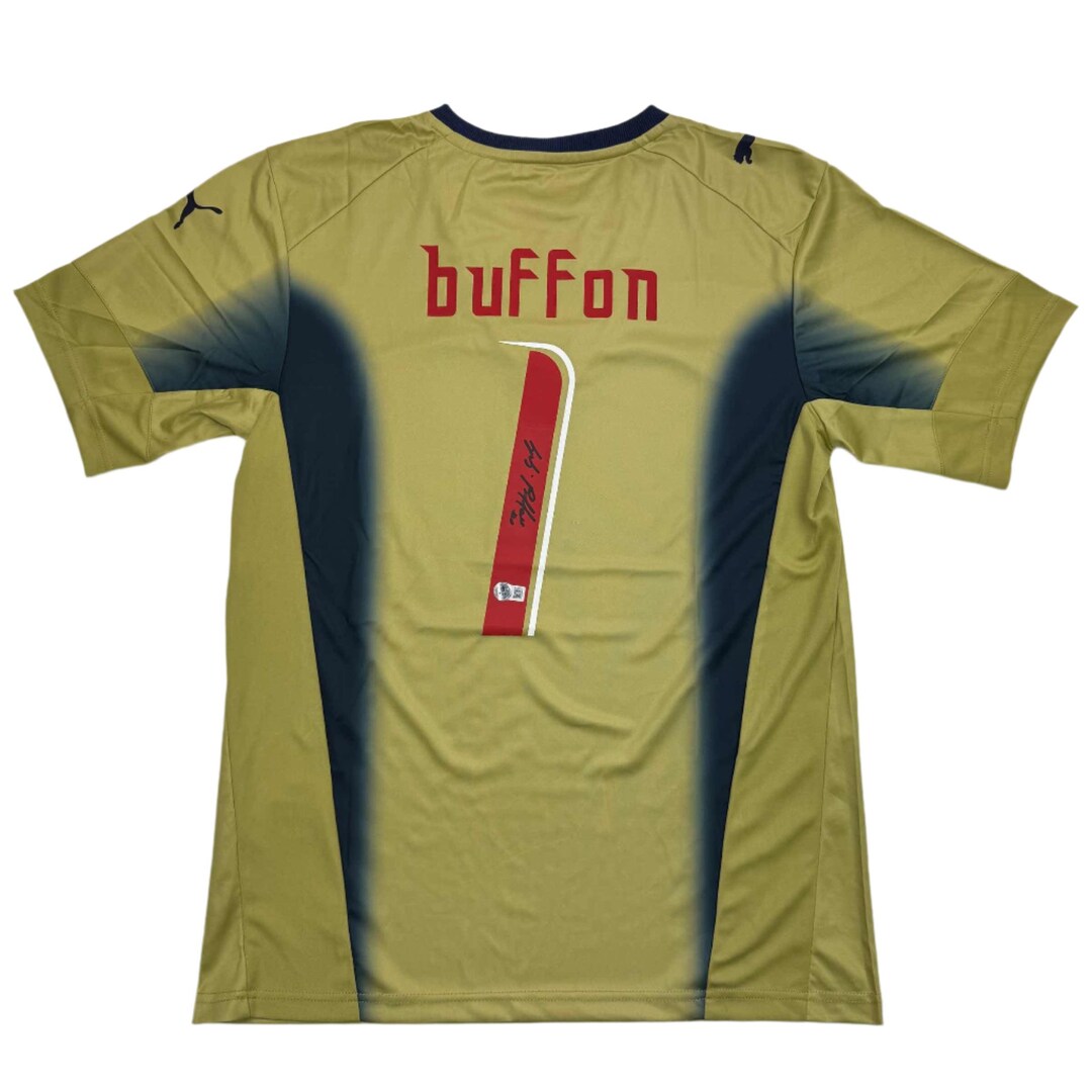 Autographed/signed Gianluigi Buffon Italy Gold Soccer Futbol Jersey ...