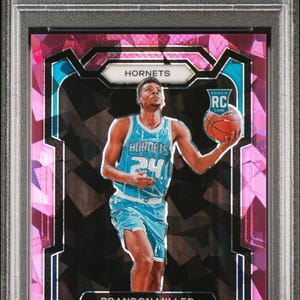 Graded 2023 Panini Prizm Brandon Miller #152 Pink Ice Rookie RC Basketball Card PSA 10 Gem Mint