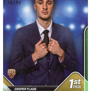 2025 Topps Now Cooper Flagg #D1 Green /99 Dallas Mavericks Rookie RC Basketball Card