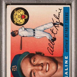 Graded 1955 Topps Al Kaline #4 2nd Year Baseball Card PSA 3 Very Good