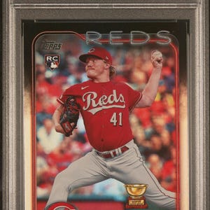 Graded 2024 Topps Andrew Abbott #214 Rainbow Foil Rookie RC Baseball Card PSA 10 Gem Mint