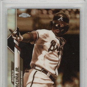 Graded 2020 Topps Chrome Ronald Acuna Jr. #112 Sepia Refractor Baseball Card PSA 10 Gem Mint