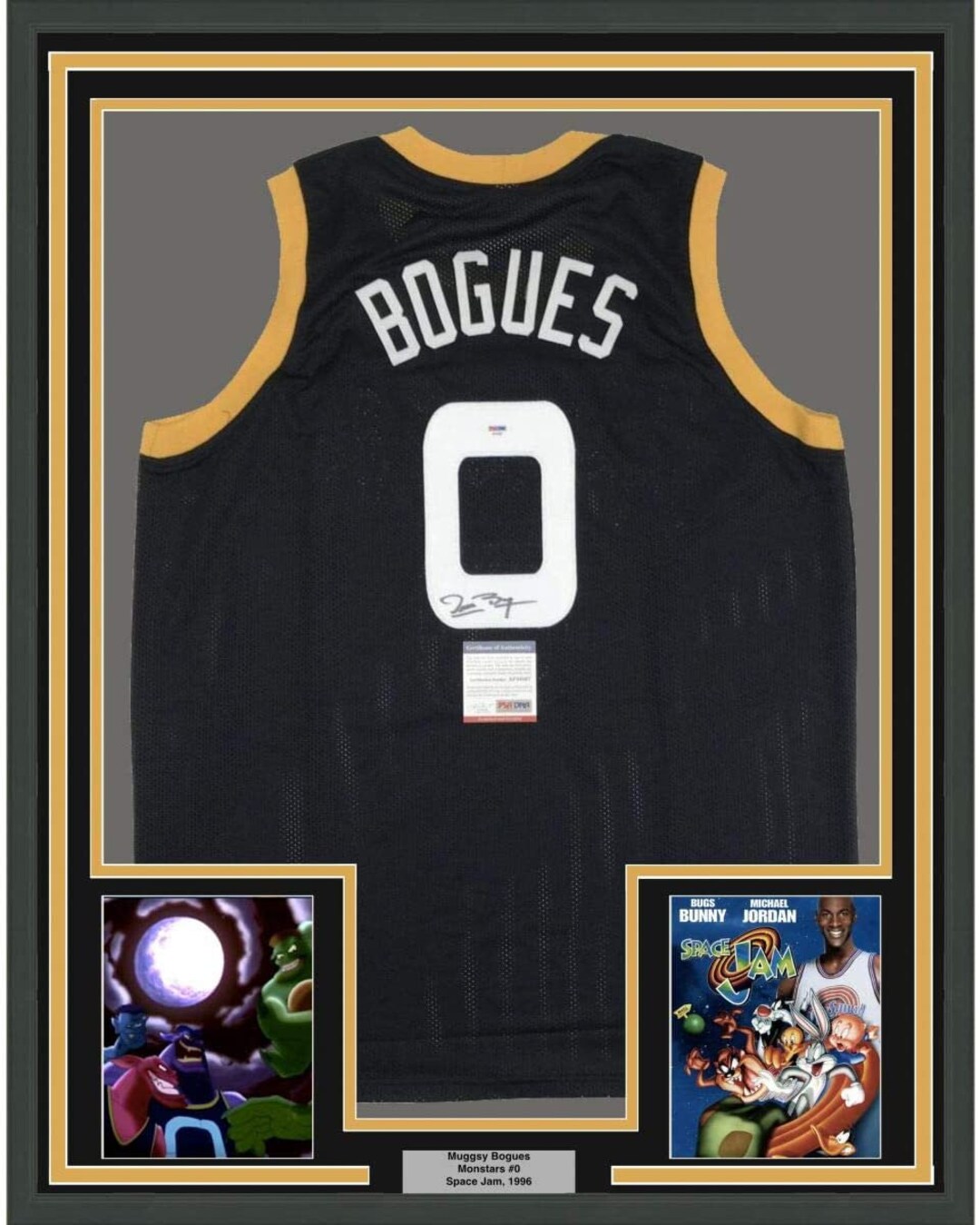 Framed Autographed/signed Muggsy Bogues 33x42 Space Jam Etsy