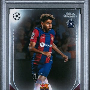 Graded 2023 Topps Chrome UCC Lamine Yamal #64 Rookie RC Soccer Card PSA 9 Mint