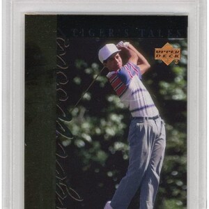 Graded 2001 Upper Deck UD Golf Tiger Woods #TT5 Tiger&#39;s Tales Rookie RC golf card psa 10 gem mint