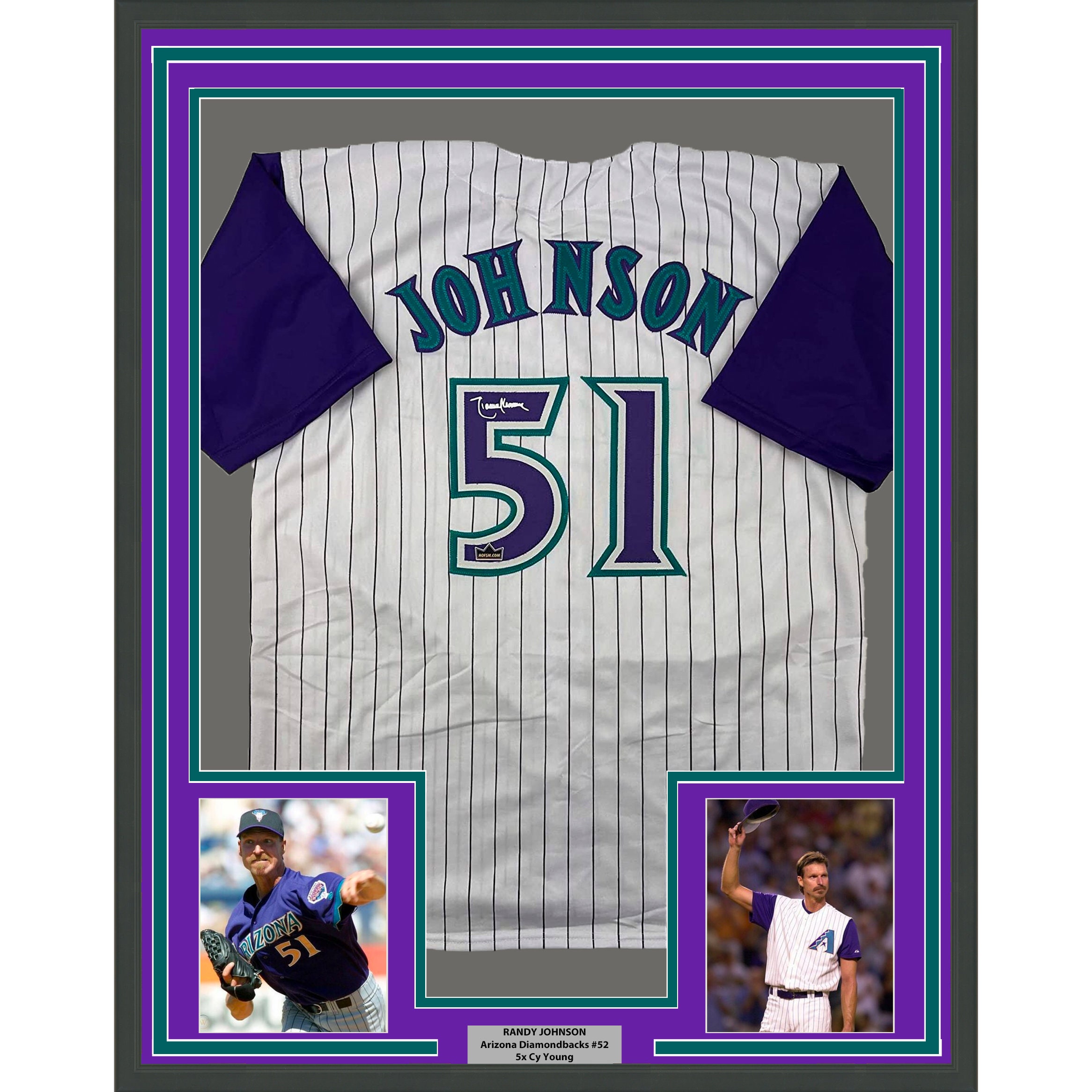 Arizona Diamondbacks Randy Johnson 51 Mlb White Purple Jersey