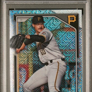Graded 2024 Topps Bowman Mega Box Paul Skenes #125 Chrome Prospects Rookie RC Baseball Card PSA 10 Gem Mint