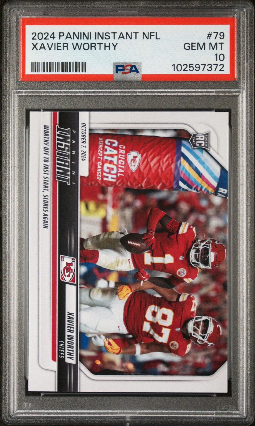 Graded 2024 Panini Instant NFL Xavier Worthy #79 Rookie RC Football ...