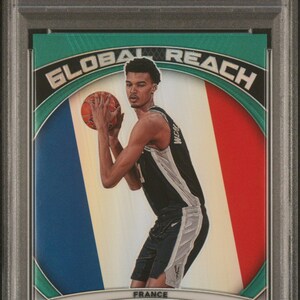 Graded 2023 Panini Prizm Victor Wembanyama #2 Global Reach Green Rookie RC Basketball Card PSA 10 Gem Mint