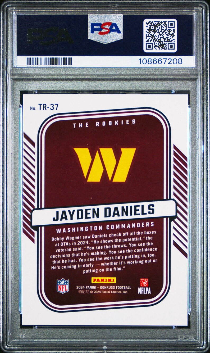 Jayden Daniels Rookie #62 2024 Panini Instant Gem Mint 10 - Washington Commanders