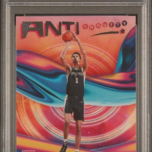 Graded 2023 Panini NBA Hoops Victor Wembanyama #15 Anti Gravity Rookie RC Basketball Card PSA 10 Gem Mint