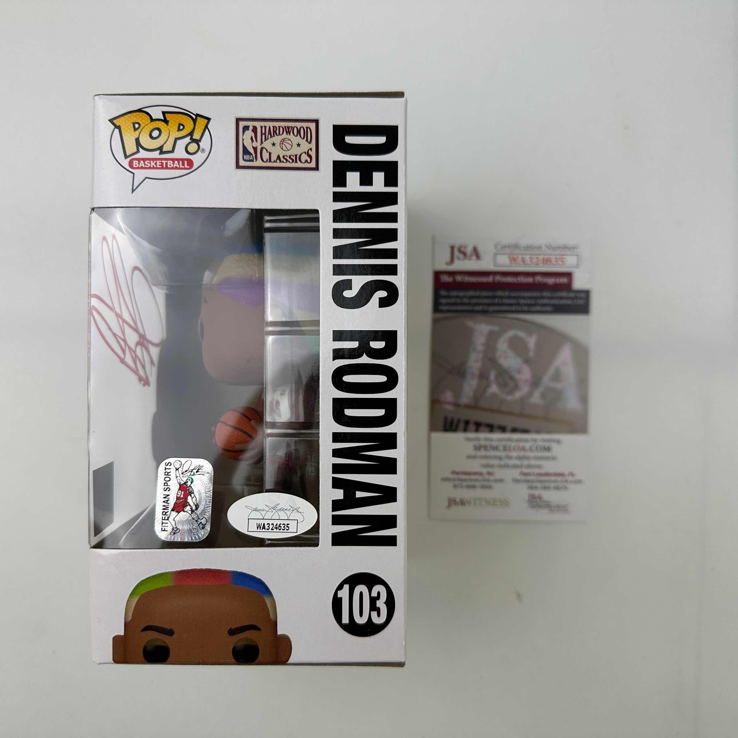 スポーツ Funko Pop Dennis Rodman Autographed Dennis Rodman Signed Autographed Chicago Bulls Funko Pop