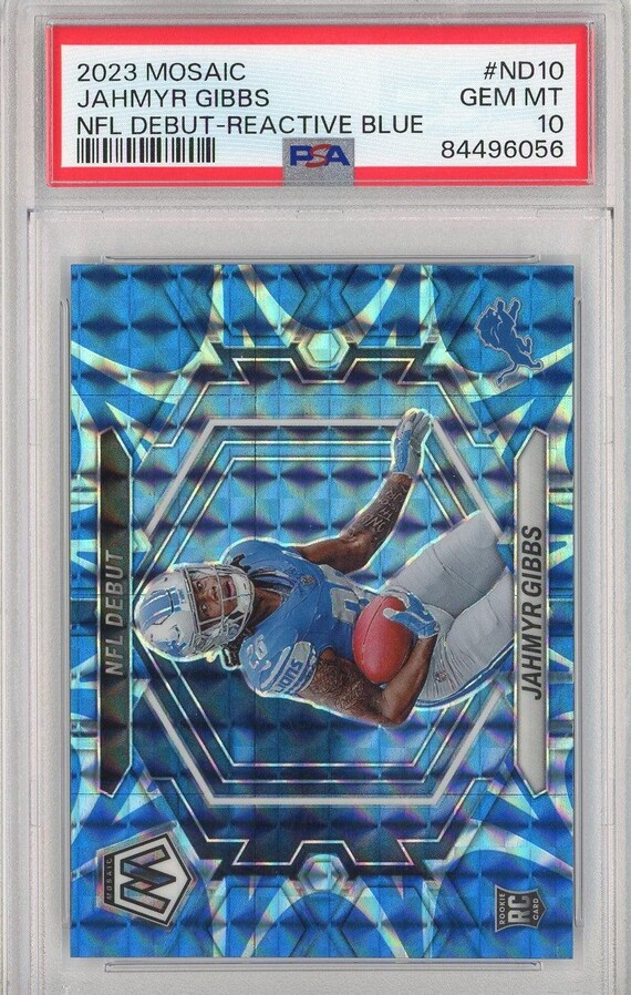 Graded 2023 Mosaic Jahmyr Gibbs #ND10 NFL Debut Reactive