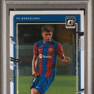 Graded 2023 Panini Donruss Lamine Yamal #177 Optic Rookie RC Soccer Card PSA 10 Gem Mint