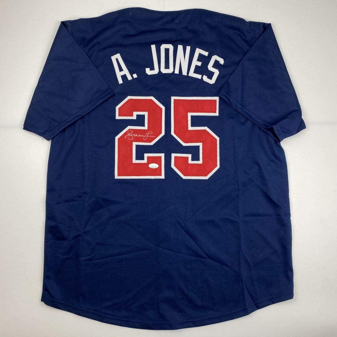 Autographed/signed Andruw Jones Atlanta Blue Baseball Jersey JSA COA - Etsy