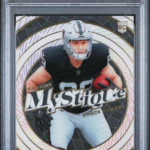 Graded 2024 Panini Illusions Brock Bowers #7 Mystique Rookie RC Football Card PSA 10 Gem Mint