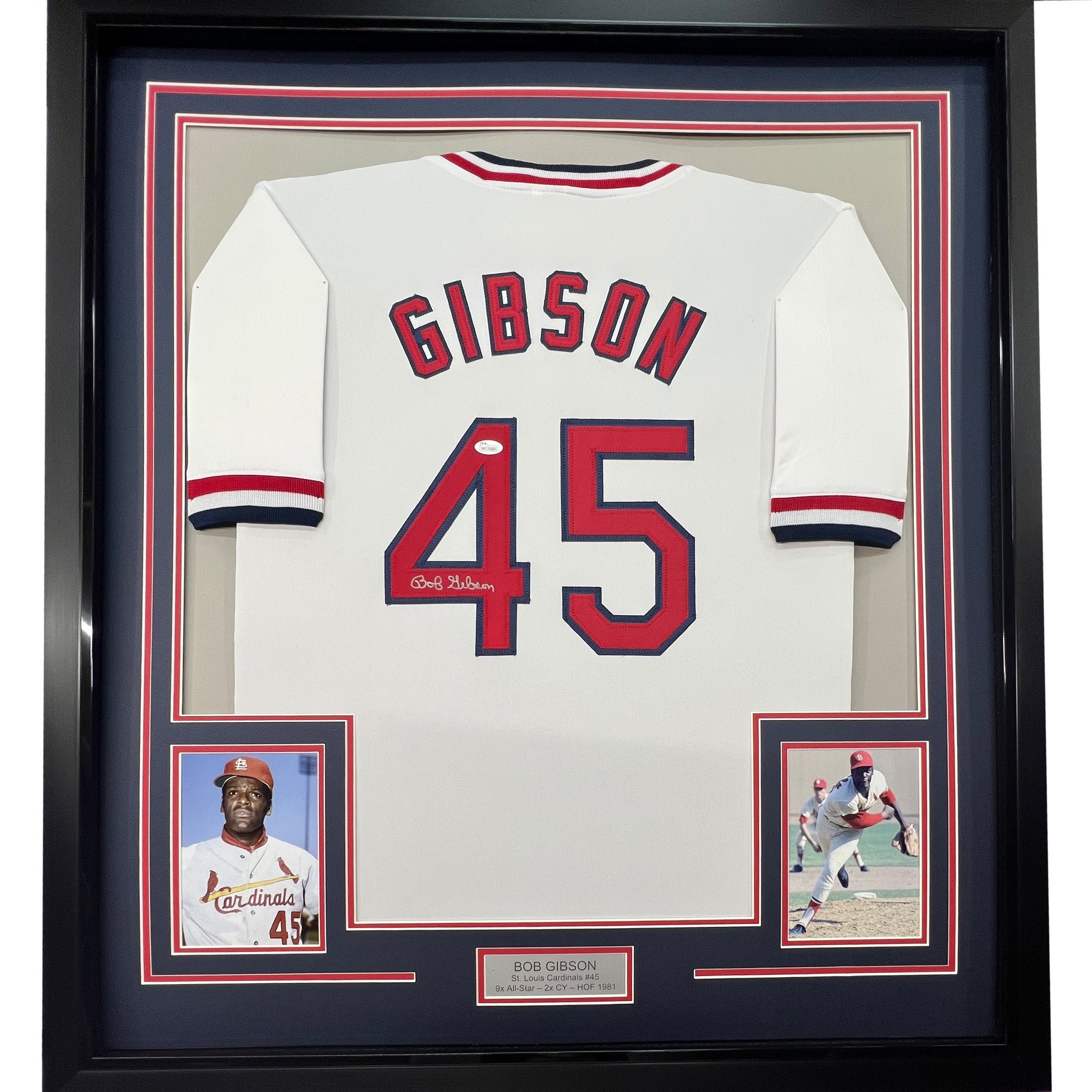 Bob Gibson St. Louis Cardinals Hof Signed Auto Majestic Jersey Tee Shirt Jsa