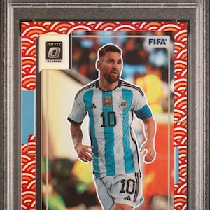 Graded 2022 Panini Donruss FIFA Lionel Messi #10 Optic Photon Soccer Card PSA 10 Gem Mint