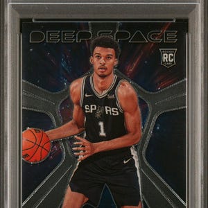 Graded 2023 Panini Prizm Victor Wembanyama #1 Deep Space Rookie RC Basketball Card PSA 9 Mint
